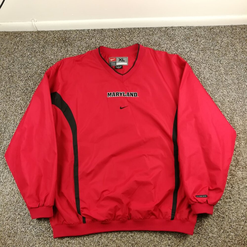 Vintage 2003 Maryland Terrapins Jacket Nike Center Swoosh Windbreaker Mens XL